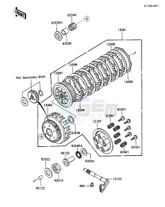 ZX 750 A [GPZ 750] (A1-A2) [GPZ 750] drawing CLUTCH