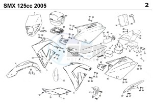 SMX 125 4T drawing PLASTICS