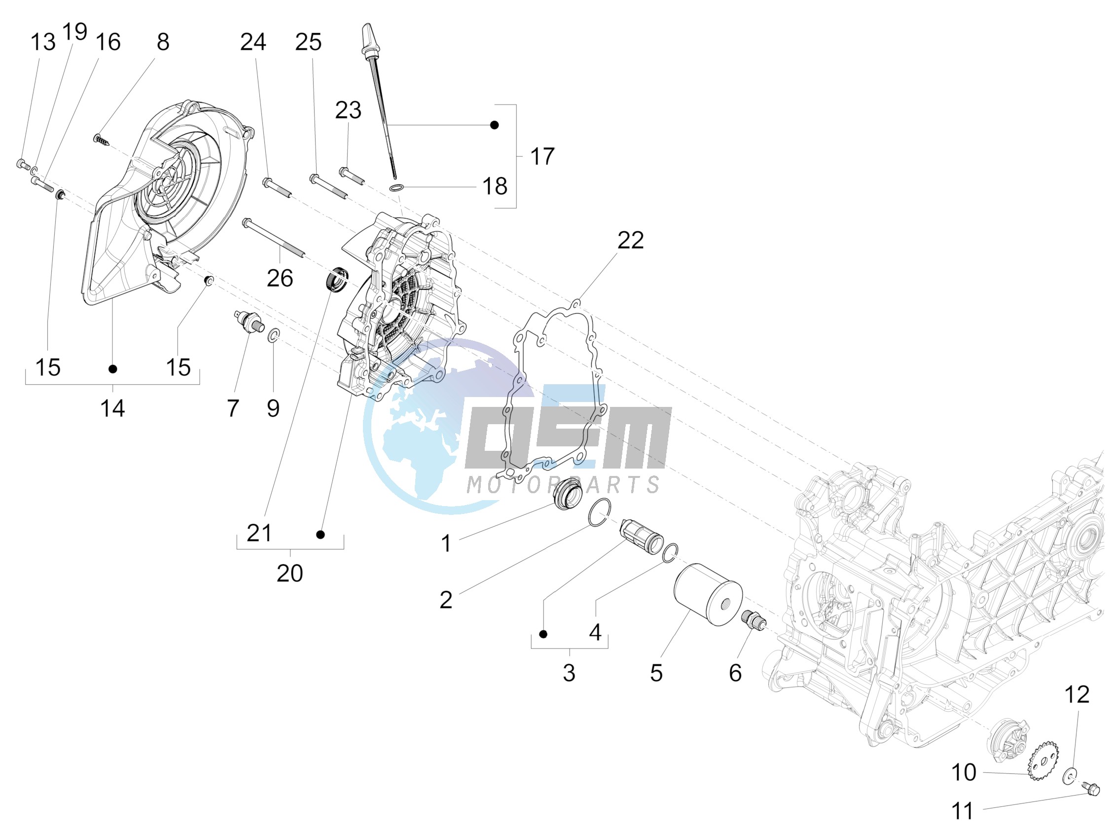 Flywheel magneto cover - Oil filter