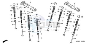 VFR8009 Ireland - (EK / MME TWO) drawing CAMSHAFT/VALVE (REAR)