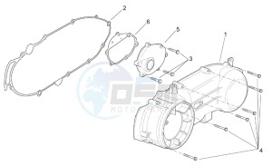 Leonardo 250-300 (eng. Minarelli) drawing Clutch side cover