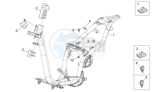 Scarabeo 50 2t e2 (eng. piaggio) drawing Frame