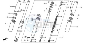 VT750C2 drawing FRONT FORK