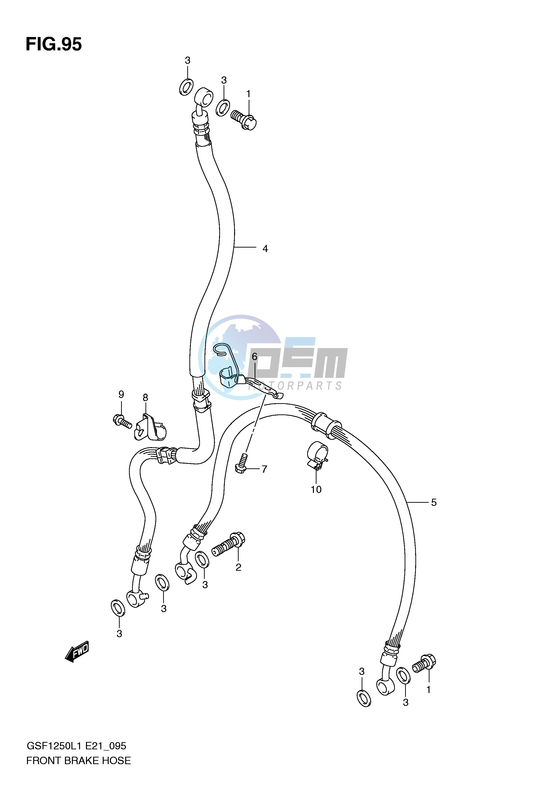 FRONT BRAKE HOSE (GSF1250L1 E21)