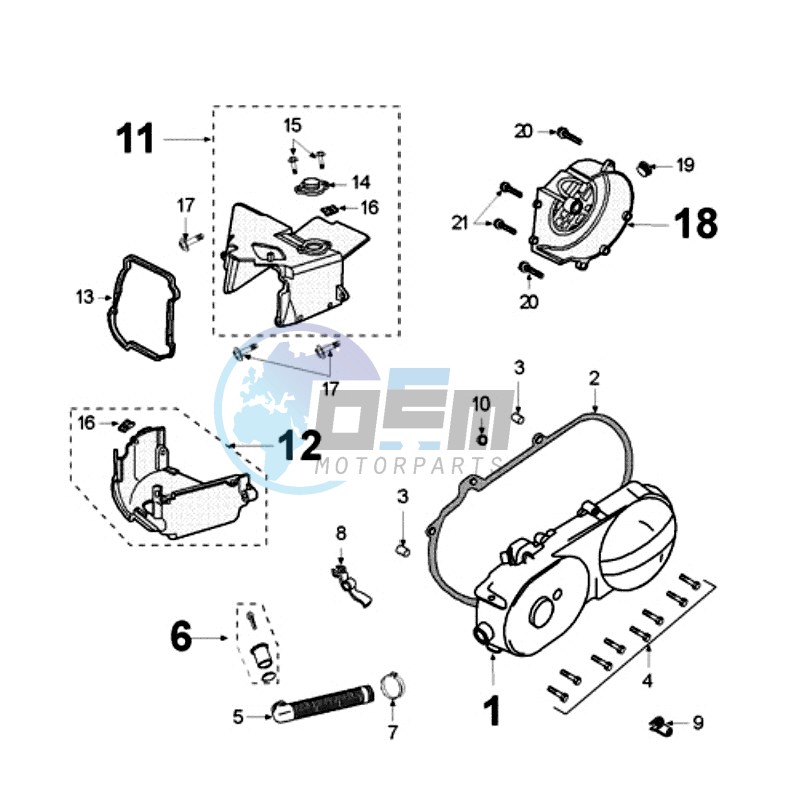 CRANKCASE COVER WITH SENSOR