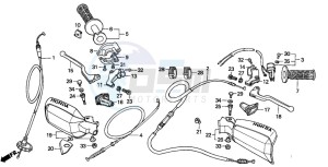 XR200R drawing HANDLE LEVER/SWITCH/ CABLE