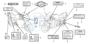 CBR600RR drawing CAUTION LABEL