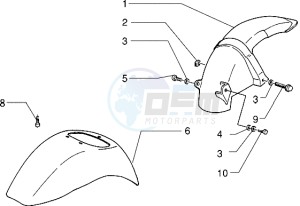 Zip 50 RST freno a disco drawing Front and rear mudguard