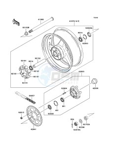 NINJA ZX-12R ZX1200-B4H FR GB GE XX (EU ME A(FRICA) drawing Rear Hub