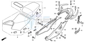 CBF1000T drawing SEAT/SEAT COWL