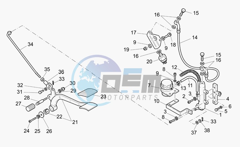 Rear master cylinder