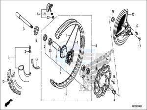 CRF450RXH Europe Direct - (ED) drawing FRONT WHEEL