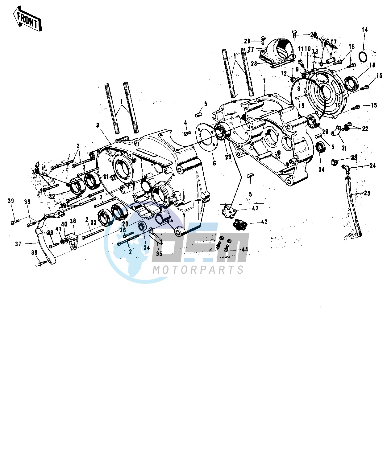 CRANKCASE -- 74-75 F9-B_F9-C 350- -