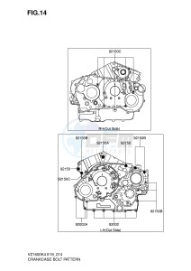 VZ1600 (E19) drawing CRANKCASE BOLT PATTERN