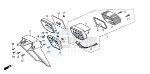 SH50 SCOOPY drawing TAILLIGHT/REAR FENDER (H)