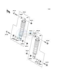 BRUTE FORCE 650 4x4i KVF650FEF EU GB drawing Shock Absorber(s)