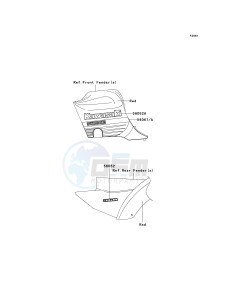 KVF 360 B [PRAIRIE 360] (B6F-B9F) B6F drawing DECALS-- RED- --- B6F- -