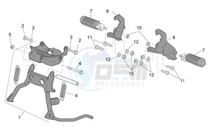 Scarabeo 50 2t e2 (eng. piaggio) drawing Foot rests - Lateral stand