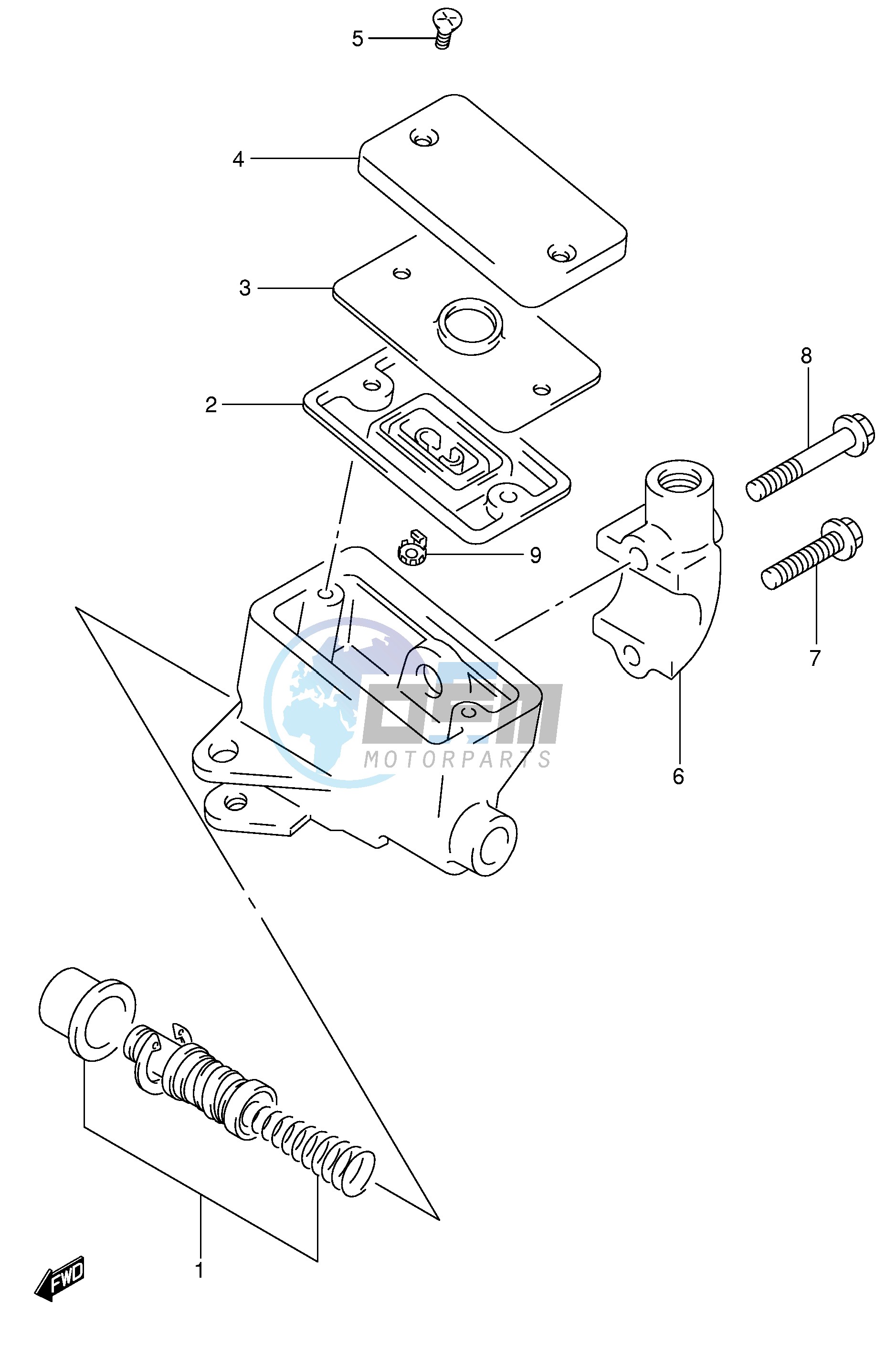 FRONT MASTER CYLINDER (SV650X UX Y UY K1 K2 UK2)