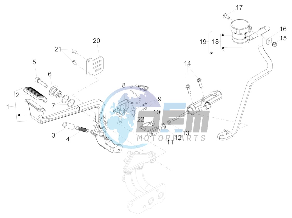 Rear master cylinder