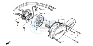 CR80R drawing LEFT CRANKCASE COVER/ GENERATOR