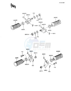 KZ 1100 L [LTD SHAFT] (L1) [LTD SHAFT] drawing FOOTRESTS