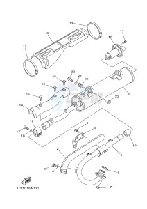 YFM450FWAD YFM45GPHG GRIZZLY 450 EPS HUNTER (2LCD) drawing EXHAUST