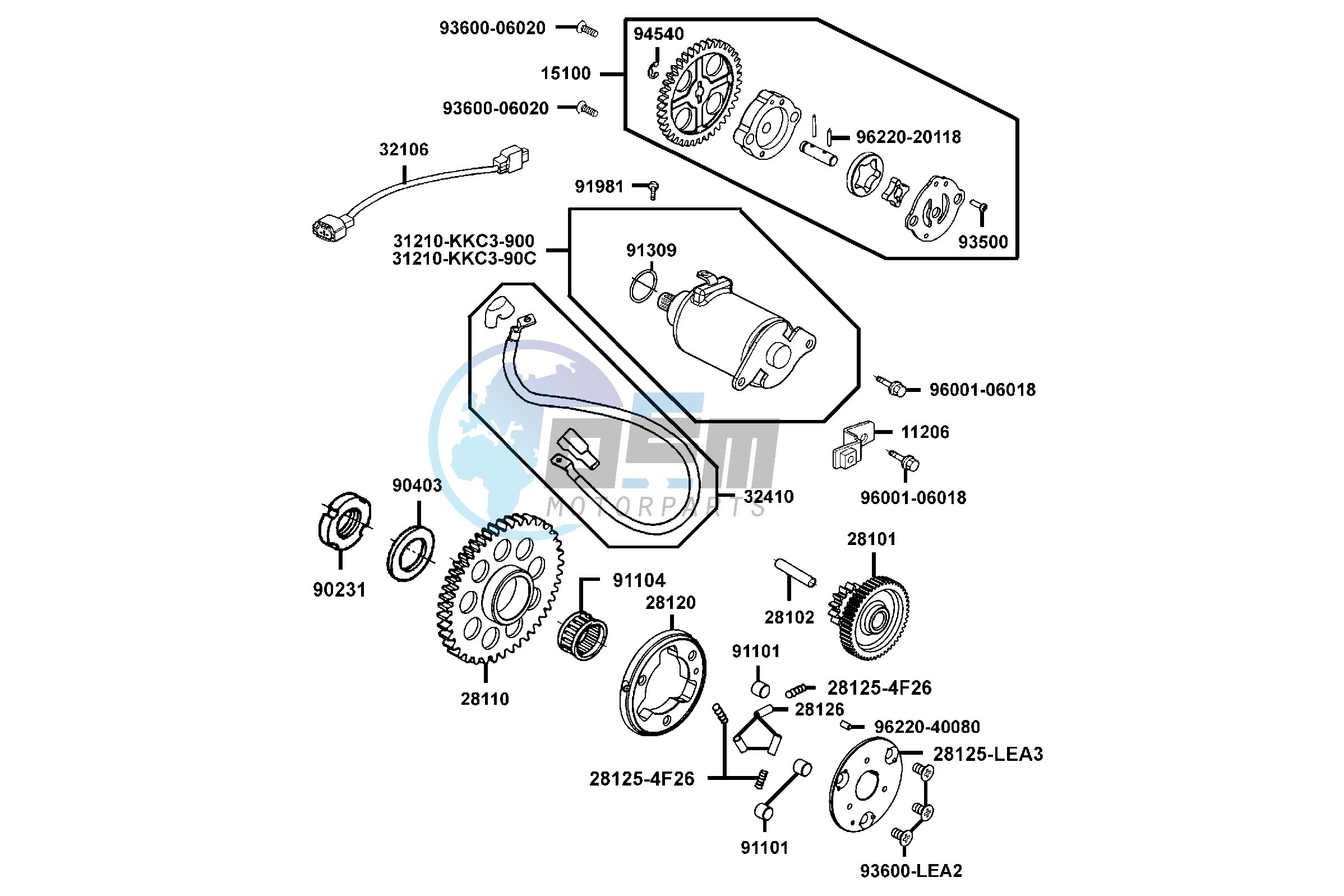 Starting Motor - Oil Pump