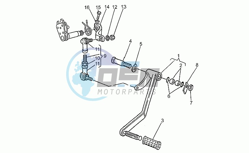 Complete gearchange lever