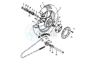 TT E 600 drawing REAR WHEEL