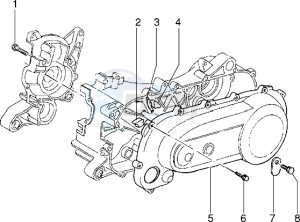 NTT 50 equel to Piaggio NRG mc1 drawing Clutch cover