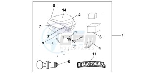 FJS600D 400 SILVER WING drawing 35 L TOP BOX PURE BLACK