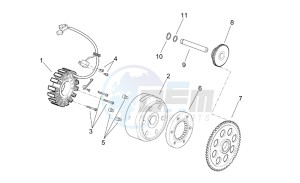 Leonardo 250 st (eng. Yamaha) drawing Magneto - Starting gear