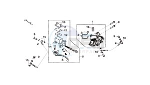 MAXSYM 400I (L8) EU drawing REAR BRAKE CALIPER /  BRAKE LEVER