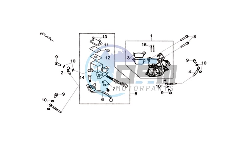 REAR BRAKE CALIPER /  BRAKE LEVER