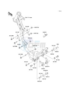 KX 100 A [KX100 MONSTER ENERGY] (A6F - A9FA) D7F drawing FRAME FITTINGS