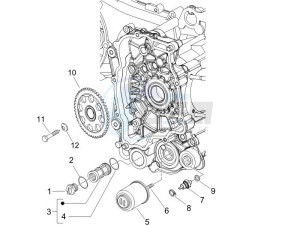 Liberty 200 4t (N15000U03) drawing Flywheel magneto cover - Oil filter