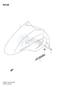 AN400 (E03) Burgman drawing FRONT FENDER (AN400ZAL1 E28)