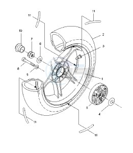 YQ AEROX 50 drawing REAR BRAKE CALIPER