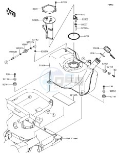 MULE SX 4x4 KAF400HJF EU drawing Fuel Tank