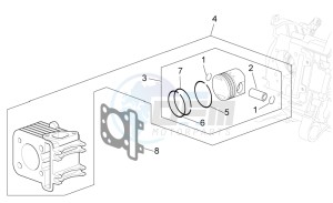 Scarabeo 50 4t 2v e2 drawing Cylinder - Piston