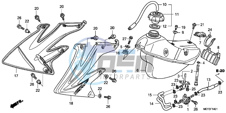 FUEL TANK (CRF450X8,9,B,C,D)