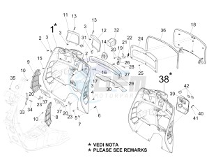 Granturismo 125 L Potenziato UK drawing Front glovebox - Knee-guard panel