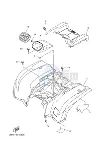 YFM700FWAD YFM700PE GRIZZLY 700 EPS (2BG3 2BG4) drawing REAR FENDER