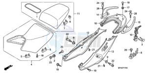 CBF1000AA UK - (E / MKH) drawing SEAT/REAR COWL