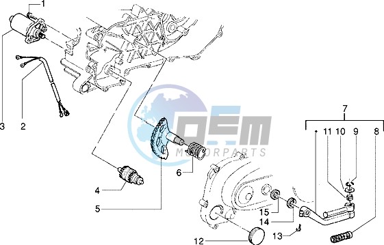 Starting motor-starter lever