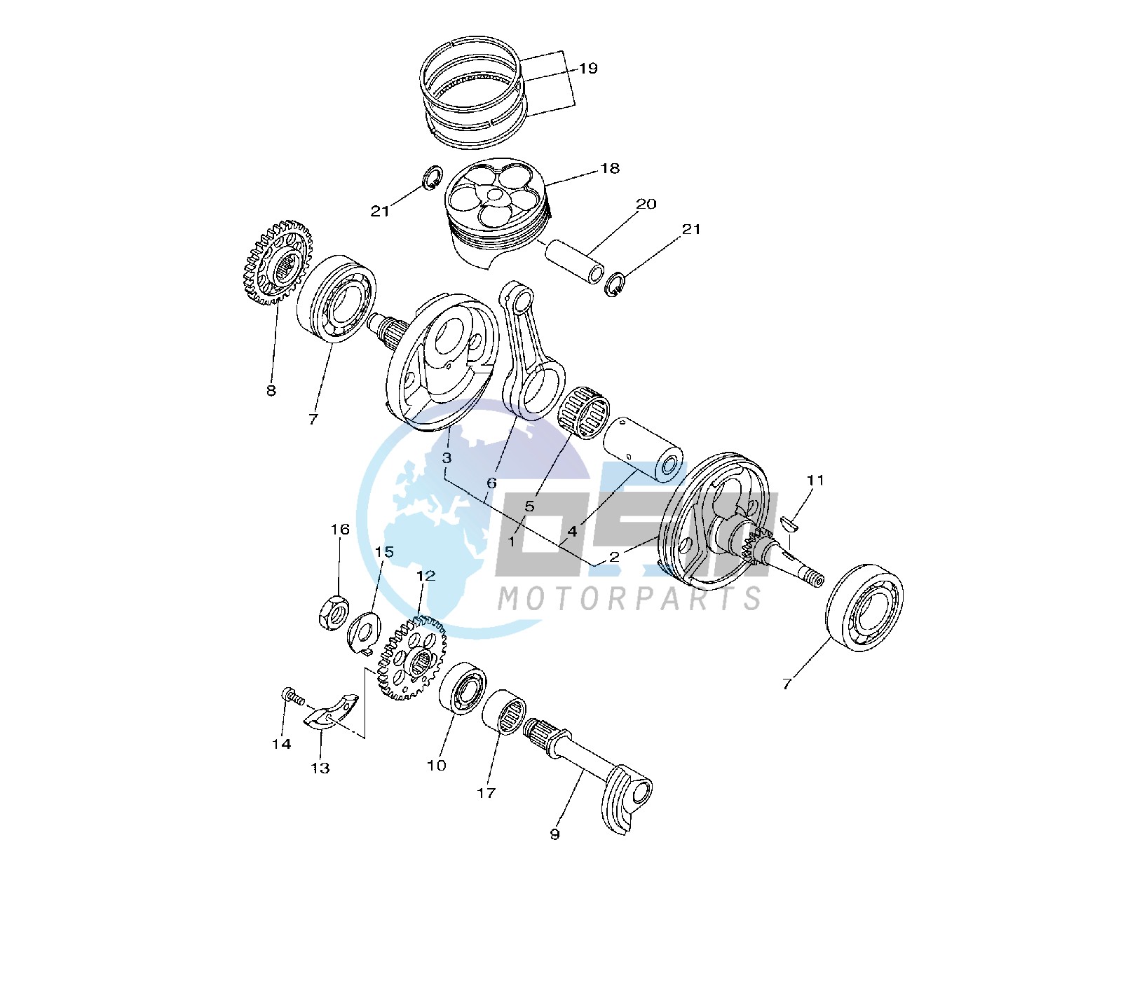 CRANKSHAFT AND PISTON