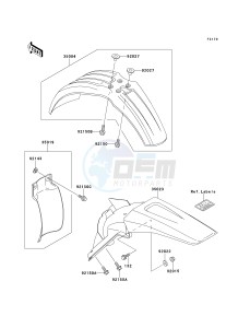 KX 125 L [KX125] (L2) [KX125] drawing FENDERS