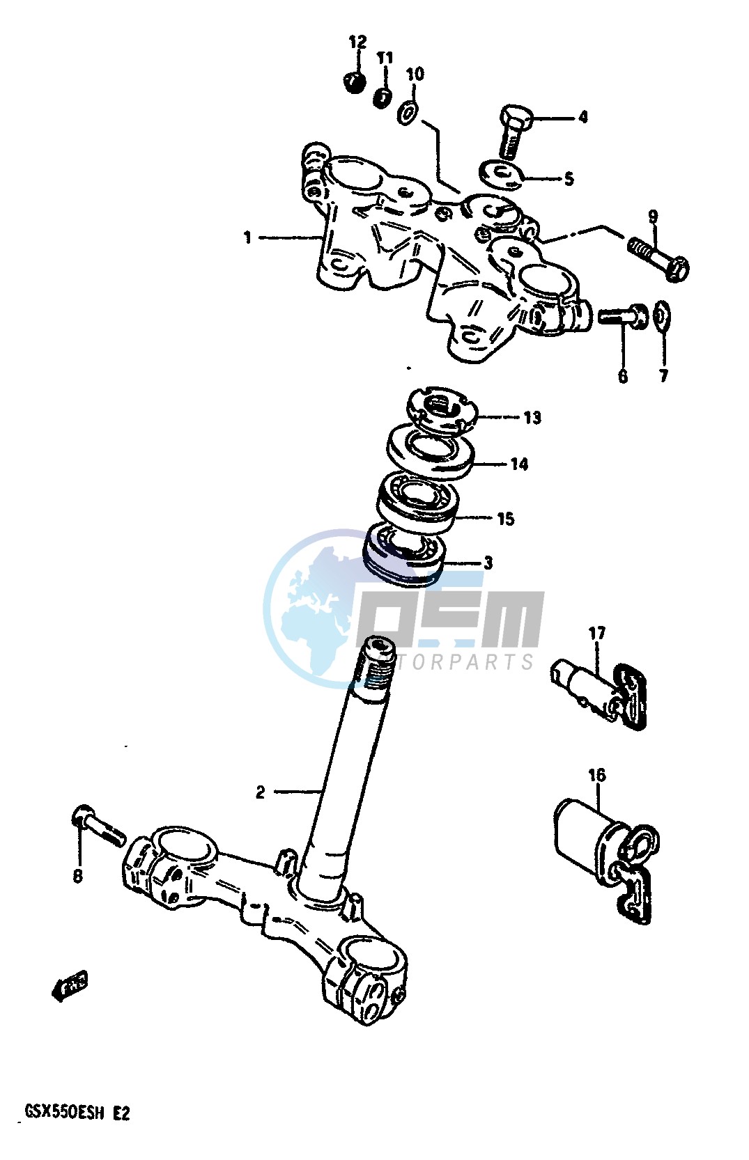 STEERING STEM (GSX550ESF EFF ESG EFG ESH EFH)