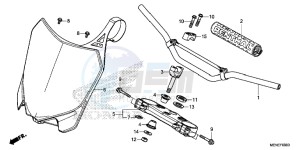 CRF450RE CRF450R Europe Direct - (ED) drawing HANDLE PIPE/TOP BRIDGE